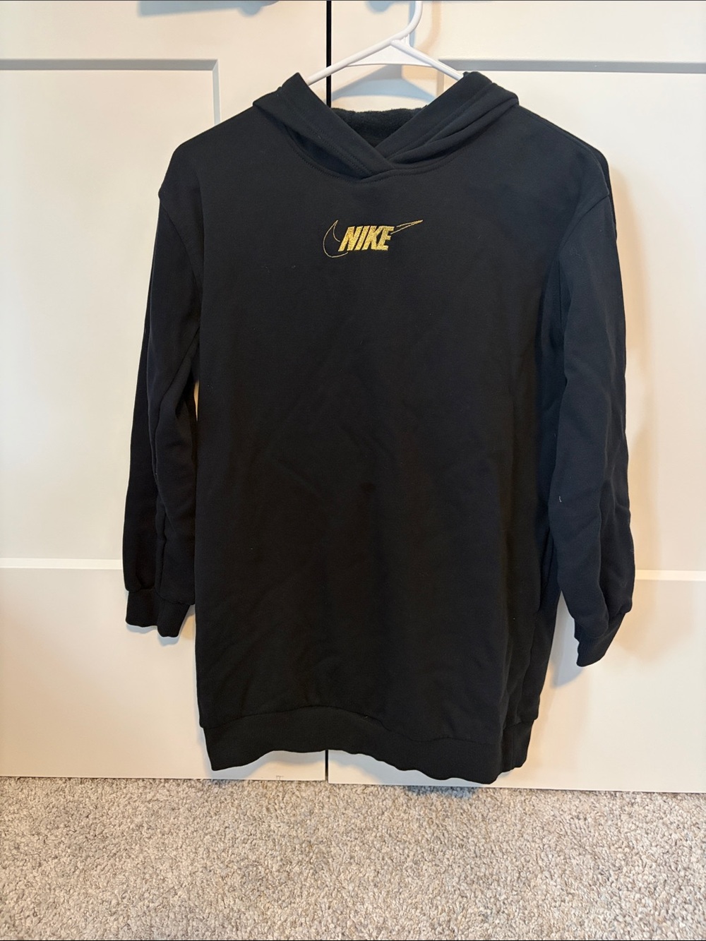 Nike Black Crewneck Sweater with Gold Logo